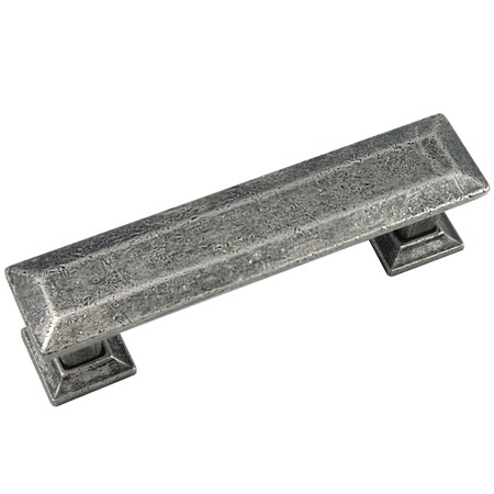 Mng 3" Pull with Back Plate, Poise, Distressed Pewter 83664